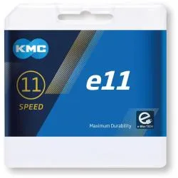 Řetěz KMC e11 Silver - 122 článků, balený, stříbrná (11)