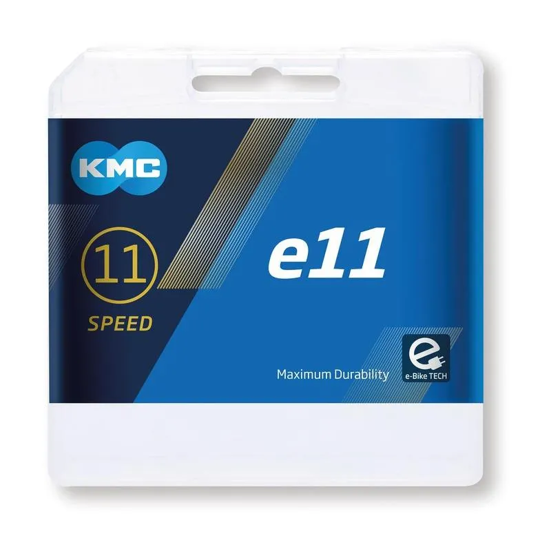 Řetěz KMC e11 Silver - 122 článků, balený, stříbrná (11)