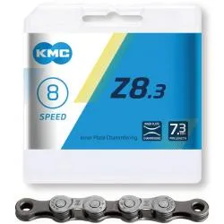 Řětez KMC Z8.3 - balený, 114 článků, stříbrno-šedá (6-8s)