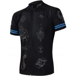 Dres Sensor Cyklo Tattoo - pánský, krátký, celozip, černá