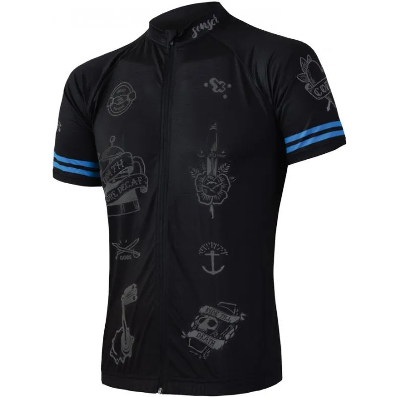 Dres Sensor Cyklo Tattoo - pánský, krátký, celozip, černá