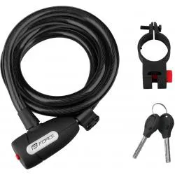 Zámek Force Lux - spirálový 180cm/12mm, černý 49137