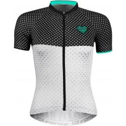 Dres Force Points - dámské, krátký, černo-bílo-tyrkysová