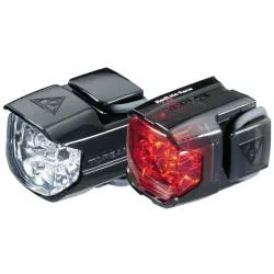 Světla Topeak WhiteLite RedLite Race Combo - sada, přední, zadní, černá