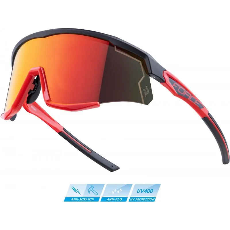 Brýle Force Sonic - červená zrcadlová skla, černo-červená