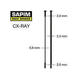Paprsek Sapim CX Ray - délka 306 mm, hlavička přímá, černá