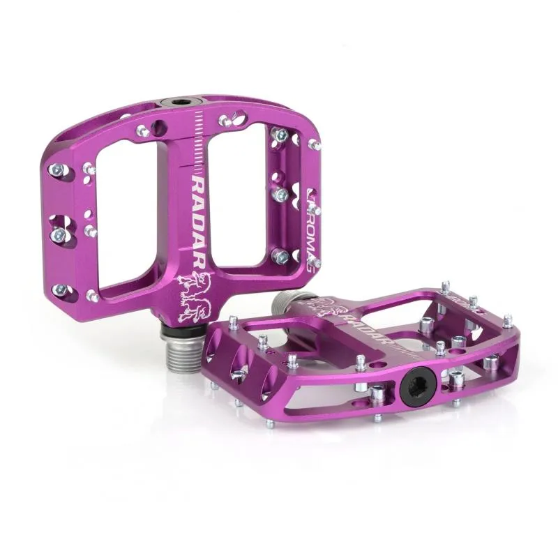 Pedály Chromag Radar - dětské platformy, pro 4-10 let, fialová