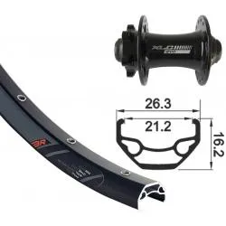 Zapletené kolo Rodi BlackRock 584-21 AV - přední XLC Evo 100/15 mm, 6 děr, černá (27,5)