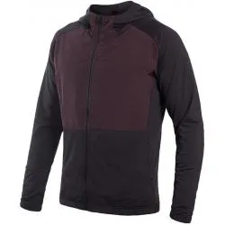 Bunda Sensor Coolmax Thermo - pánské, s kapucí, černá-přístavní červená