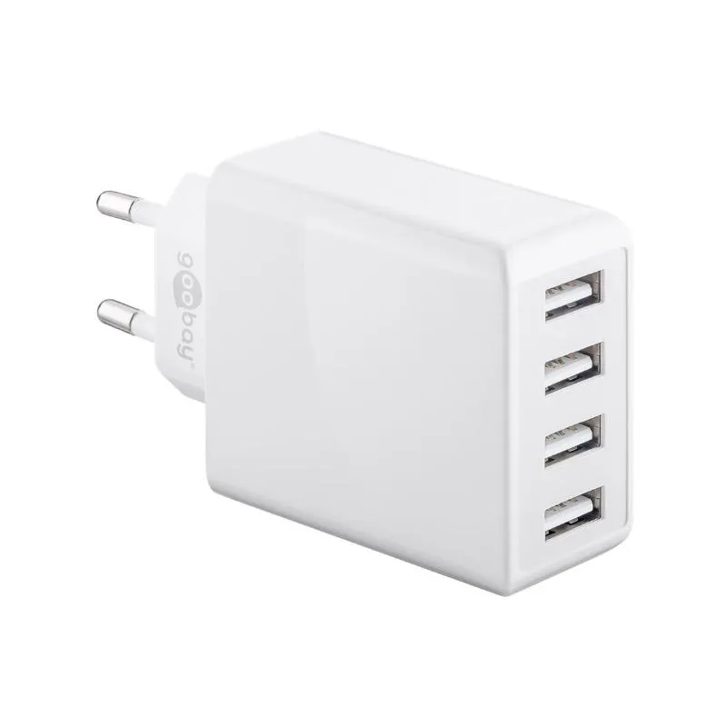 Nabíječka Goobay GOOUSB4XWHT - 4x USB, celkem 6000 mA, 30W