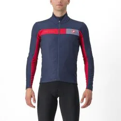 Bunda Castelli Mortirolo 6S - pánské, belgická modrá-pompejská červená-stříbrná