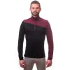 Triko Sensor Merino Extreme Zip - pánské, dlouhý, černá-portská červená - 3