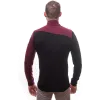 Triko Sensor Merino Extreme Zip - pánské, dlouhý, černá-portská červená - 4