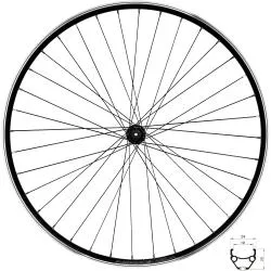 Zapletené kolo Force Classic 702671 622-19 - přední 100/9 mm HB-TX500, 36 děr, černá (28/29)