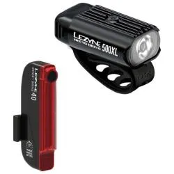 Světla Lezyne Hecto Drive 500XL Stick Plus Drive - sada, přední a zadní, akumulátor 650 a 460 mAh, černá