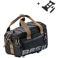 Brašna Basil Miles Trunkbag MIK - zadní na nosič kola, včetně adaptéru, šedá-černá