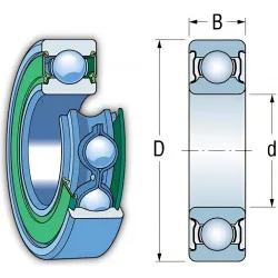 Ložisko Codex SS 6802-2RS (S 61802-2RS) - nerezové, kuličkové, D24 d15 B5 mm