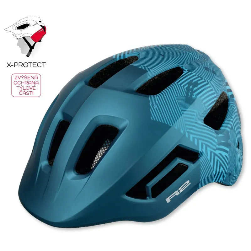 Přilba R2 Pulse ATH40 - dětské, petrol-světle modrá metalická mat