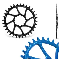 Garbaruk Direct Mount MTB ChainRing Sram 3-Bolt Round Boost - 32 zubů, modrá