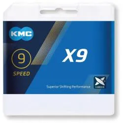 Řetěz KMC X9 Silver-Grey - balený, 114 článků (9)