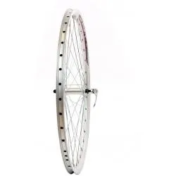 Zapletené kolo 559/26 - přední, Al ráfek dvoustěnný, Al náboj RU, stříbrná