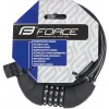 Zámek Force spirála na kód s držákem 120cm/8mm - černý 49115 - 2
