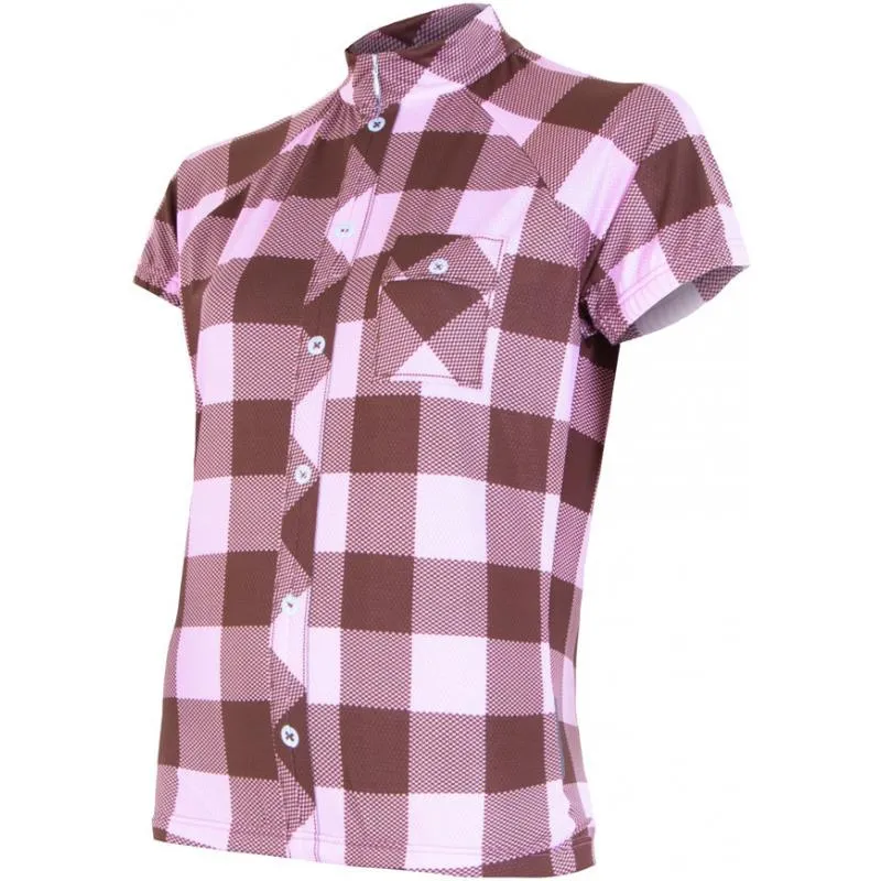 Dres Sensor Square - dámský, krátký, hnědá, růžová