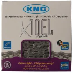 Řetěz KMC X-10 EL - balený, stříbrná, 113 článků (10s)