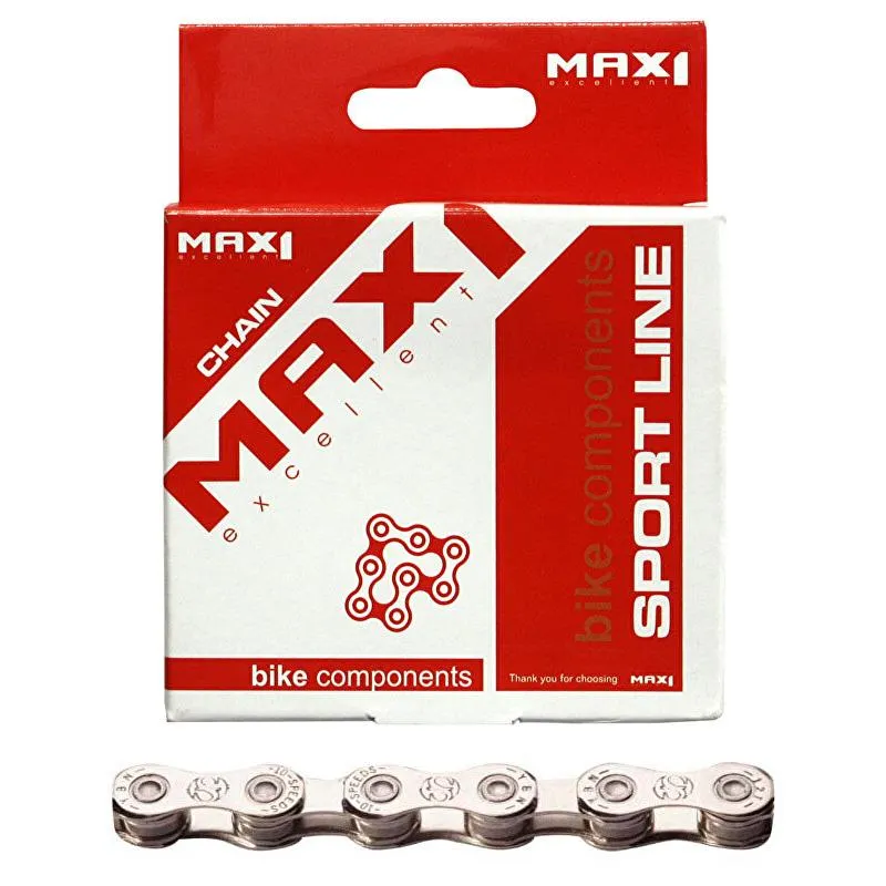 Řetěz Max1 10 speed, 116 článků, se spojkou - stříbrný