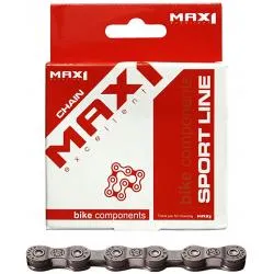 Řetěz Max1 9 speed, 116 článků, se spojkou - šedý