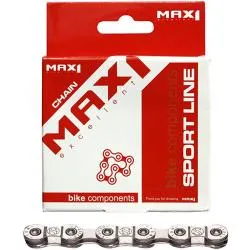 Řetěz Max1 9 speed, 116 článků, se spojkou - stříbrný