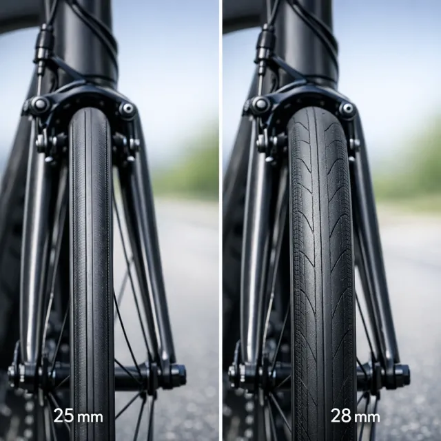 25 mm vs 28 mm pláště