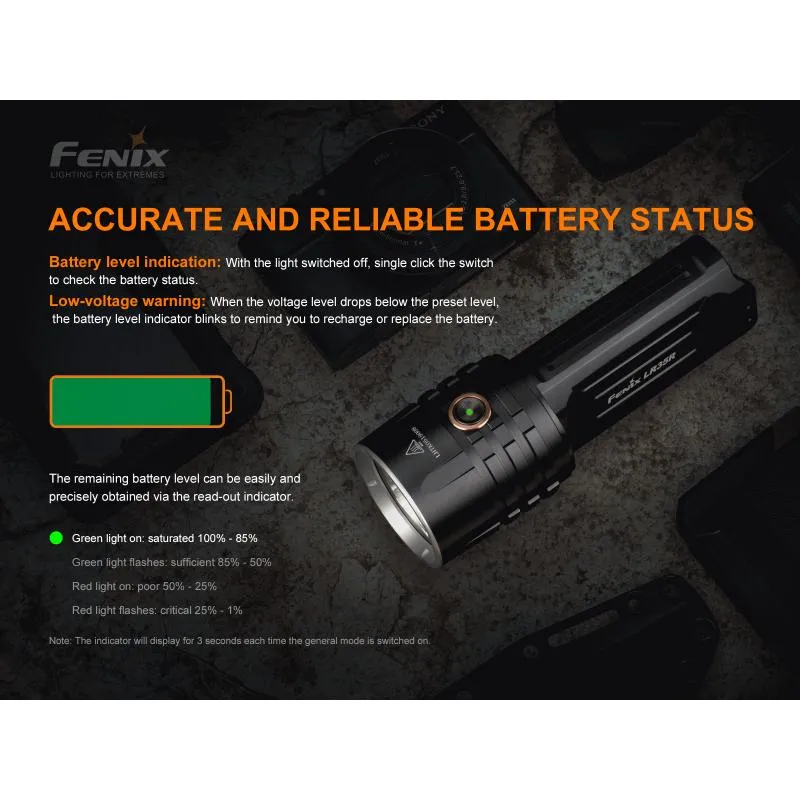 Svítilna Fenix LR35R LED - 10000 lm, součástí 2 akumulátory ARB-L21-4000P USB 4000 mAh (Li-ion) - 10