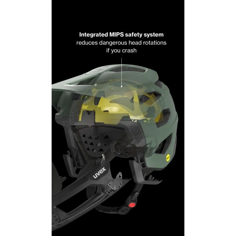 Přilba Uvex Revolt Mips - integrálka, mechově zelená-černá mat (Premium) - 14