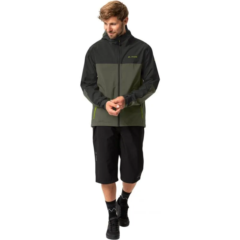 Bunda Vaude Moab Rain - pánská, s kapucí, khaki - 7
