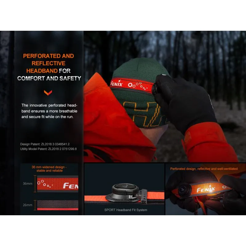 Čelovka Fenix HL32R-T - 800 lm, součástí akumulátor 1900 mAh, červená - 10