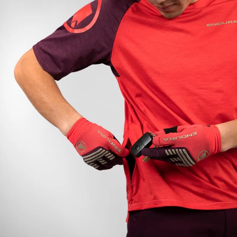 Dres Endura SingleTrack S/S E3204 - pánské, krátký, granátové jablko - 5