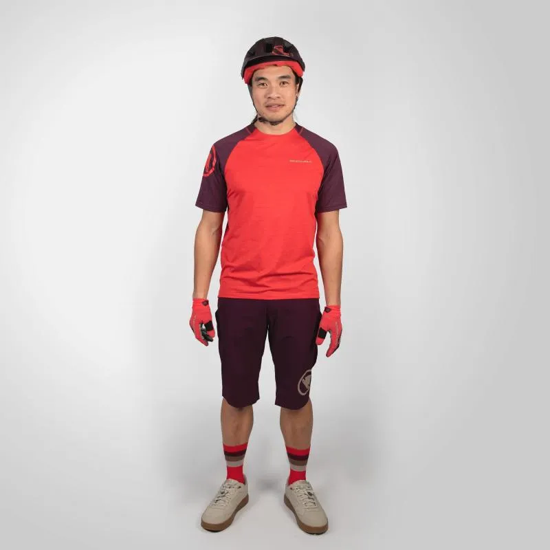 Dres Endura SingleTrack S/S E3204 - pánské, krátký, granátové jablko - 6