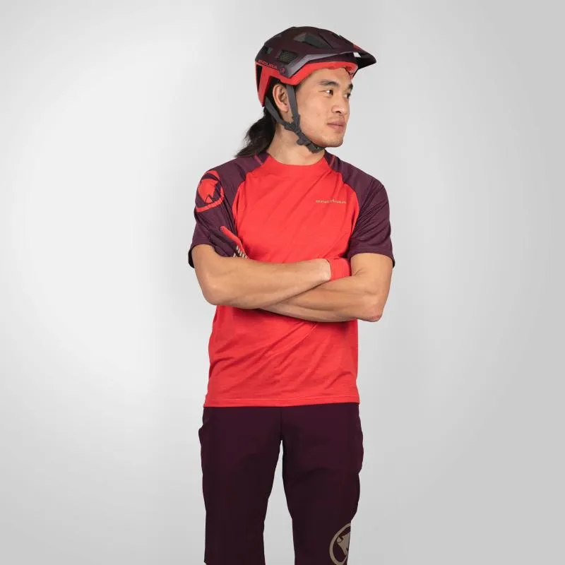 Dres Endura SingleTrack S/S E3204 - pánské, krátký, granátové jablko - 7