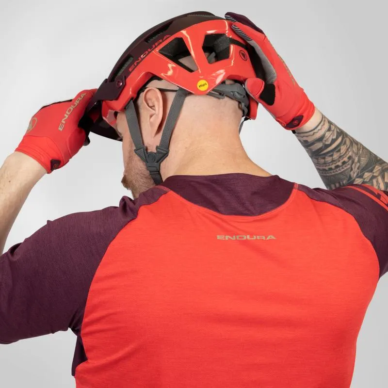 Dres Endura SingleTrack S/S E3204 - pánské, krátký, granátové jablko - 3