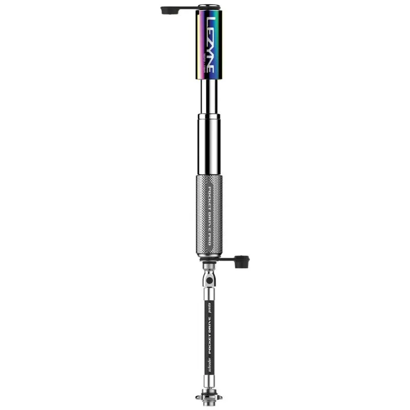 Pumpička Lezyne Pocket Drive Pro - cestovní, délka 141,3 mm, neo metalická stříbrná - 3