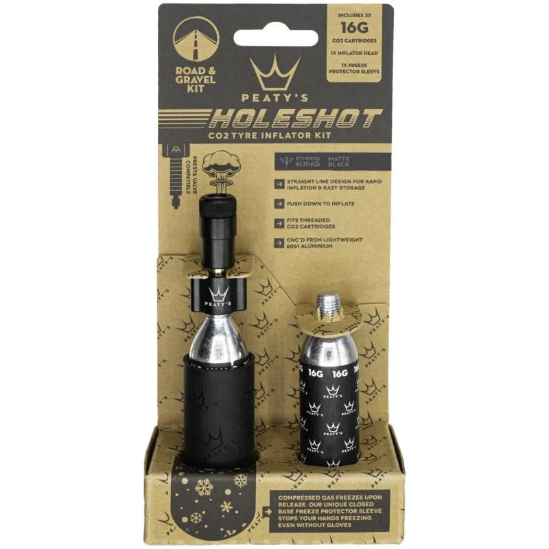 CO2 inflátor Peatys HoleShot CO2 KIT Road & Gravel - včetně 2 bombiček 16 g, černá - 2